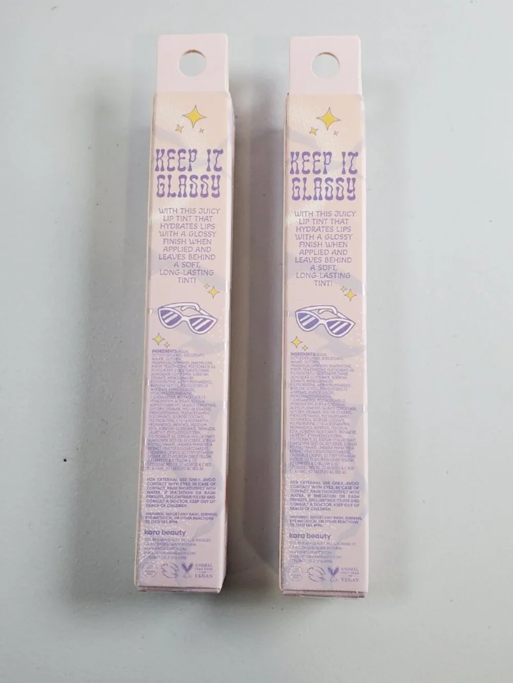 Kara Beauty Stay Glassy Hydrating Lip Tint HOT GOSSIP 2 Piece Set